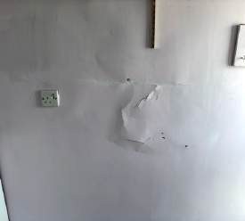 Localised blistering and damage to an internal wall finish